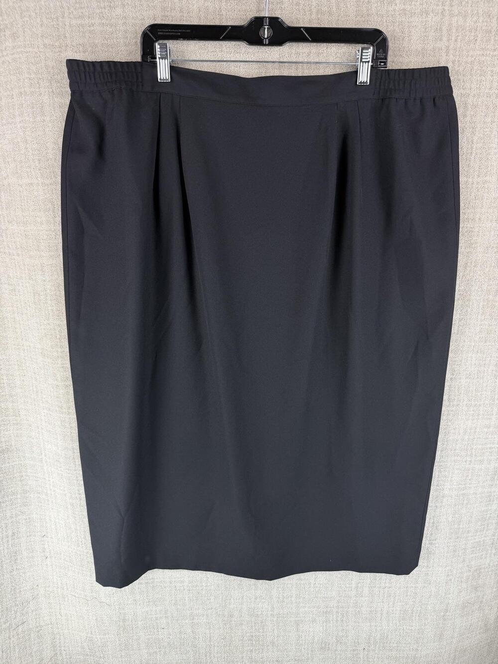 Covington Skirt Womens 26W Black Straight & Pencil Midi Lined Elastic Waist
